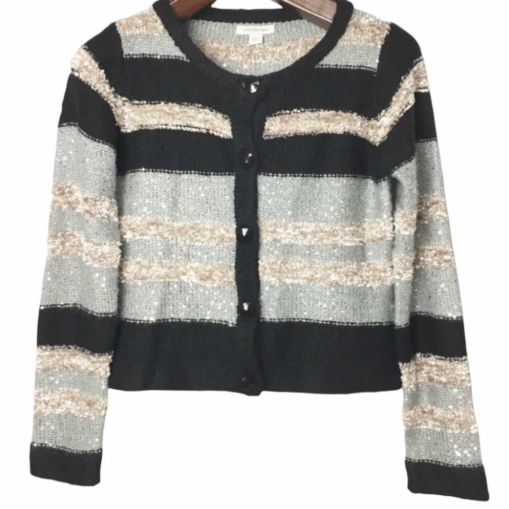 Boston Proper• multitextured knit cropped Cardigan extra small